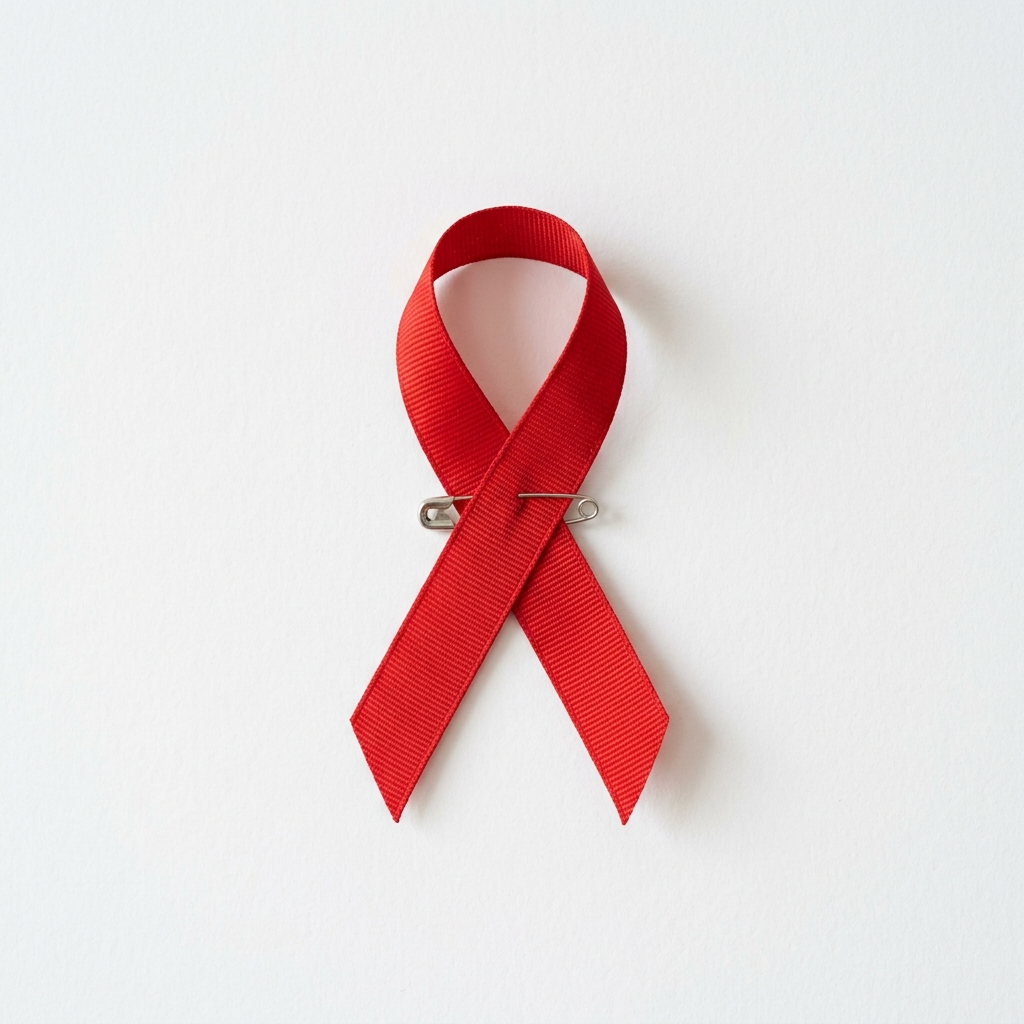 HIV health awareness ribbon