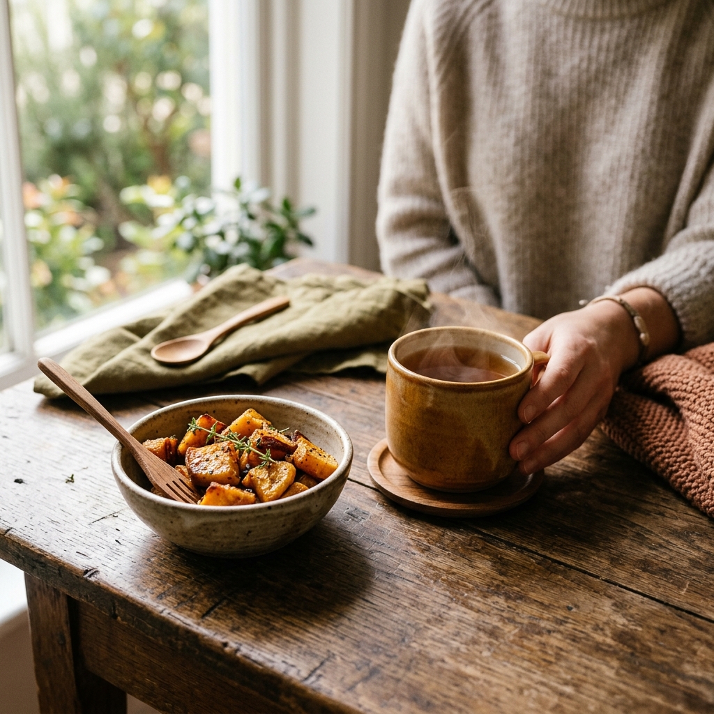 Indigenous African herbal tea and sweet potatoes