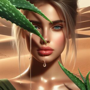 woman with aloe Vera